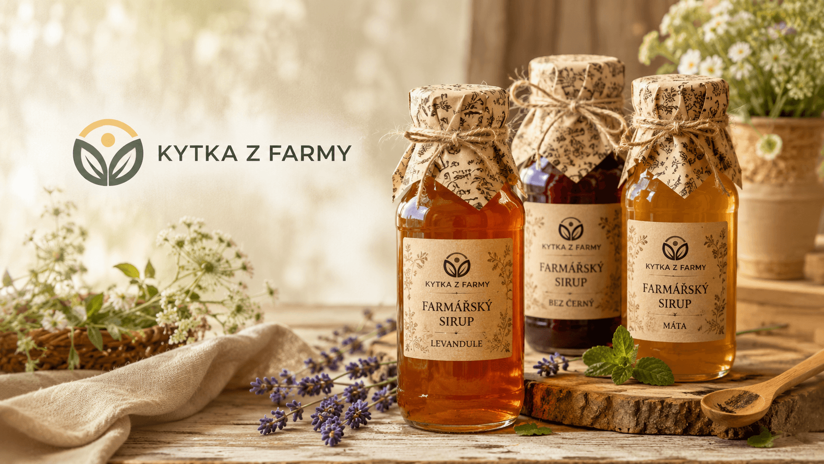 Dárková sada poctivých farmářských sirupů (Levandule, Bez černý, Máta)